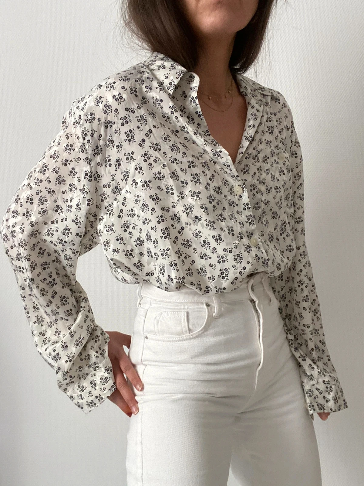 🌺 Vintage oversized blouse met bloemen – photo 5